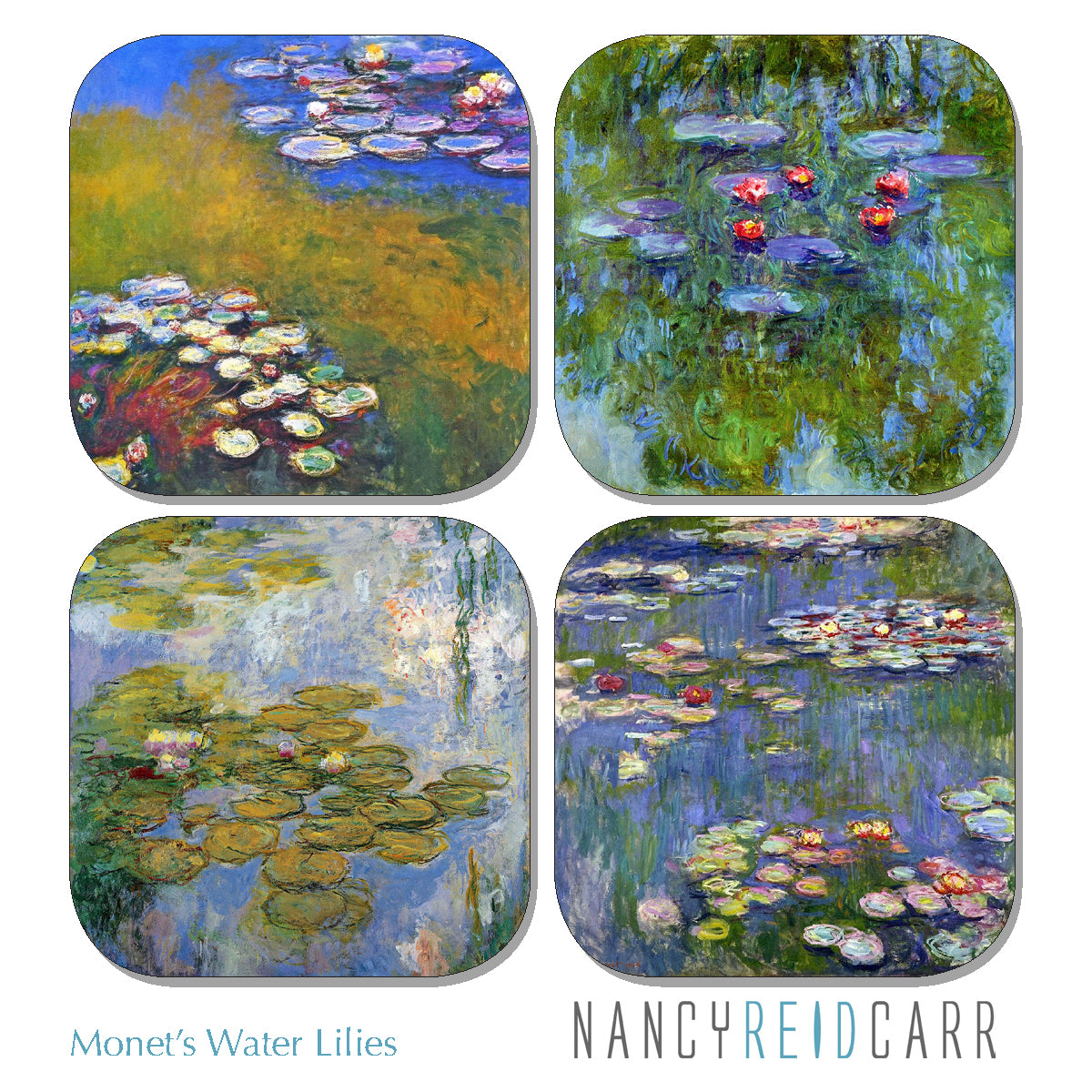 Coaster Set - Monet's Water Lilies