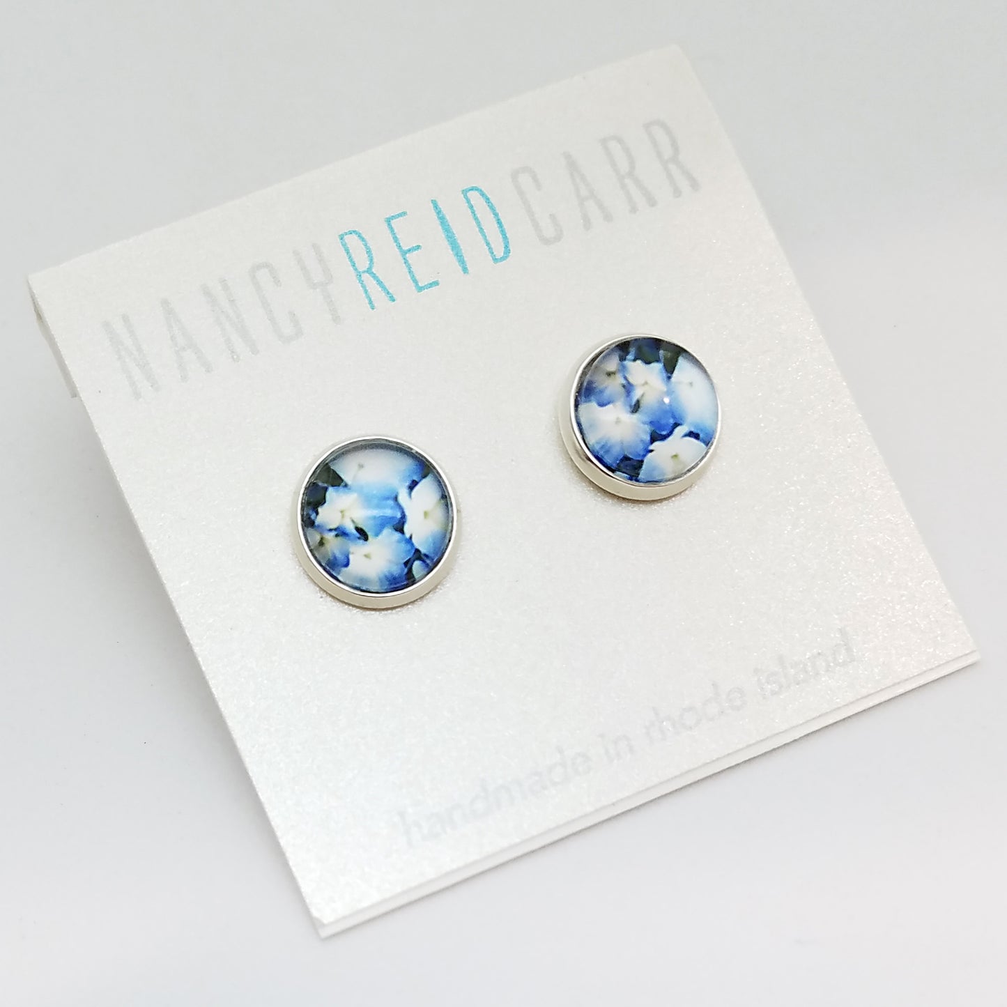 Blue Hydrangea - Post Earring