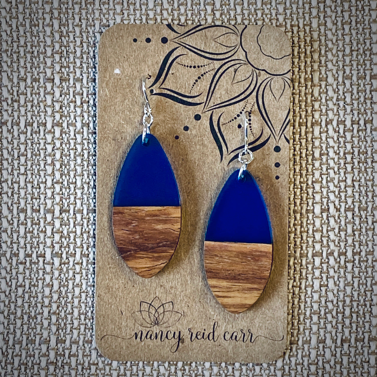 Modern Boho - Ellipse, 3 Colors - Wood/Resin Earrings