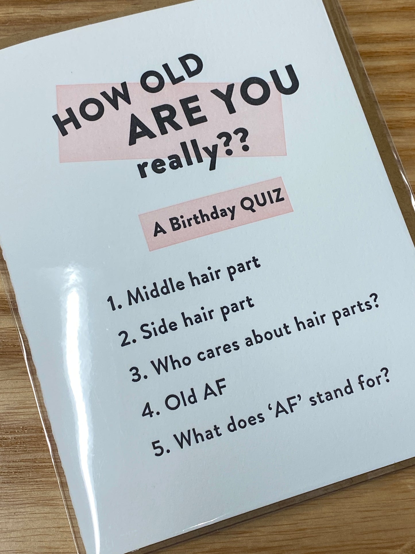 Hair Part Quiz Birthday Card