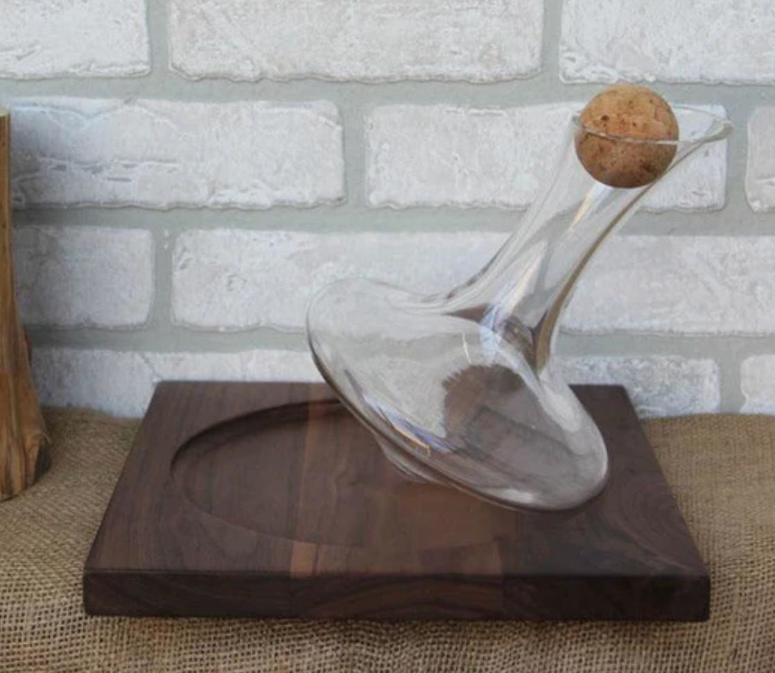 Tad Decanter 375ml w/ Walnut Finish Stand