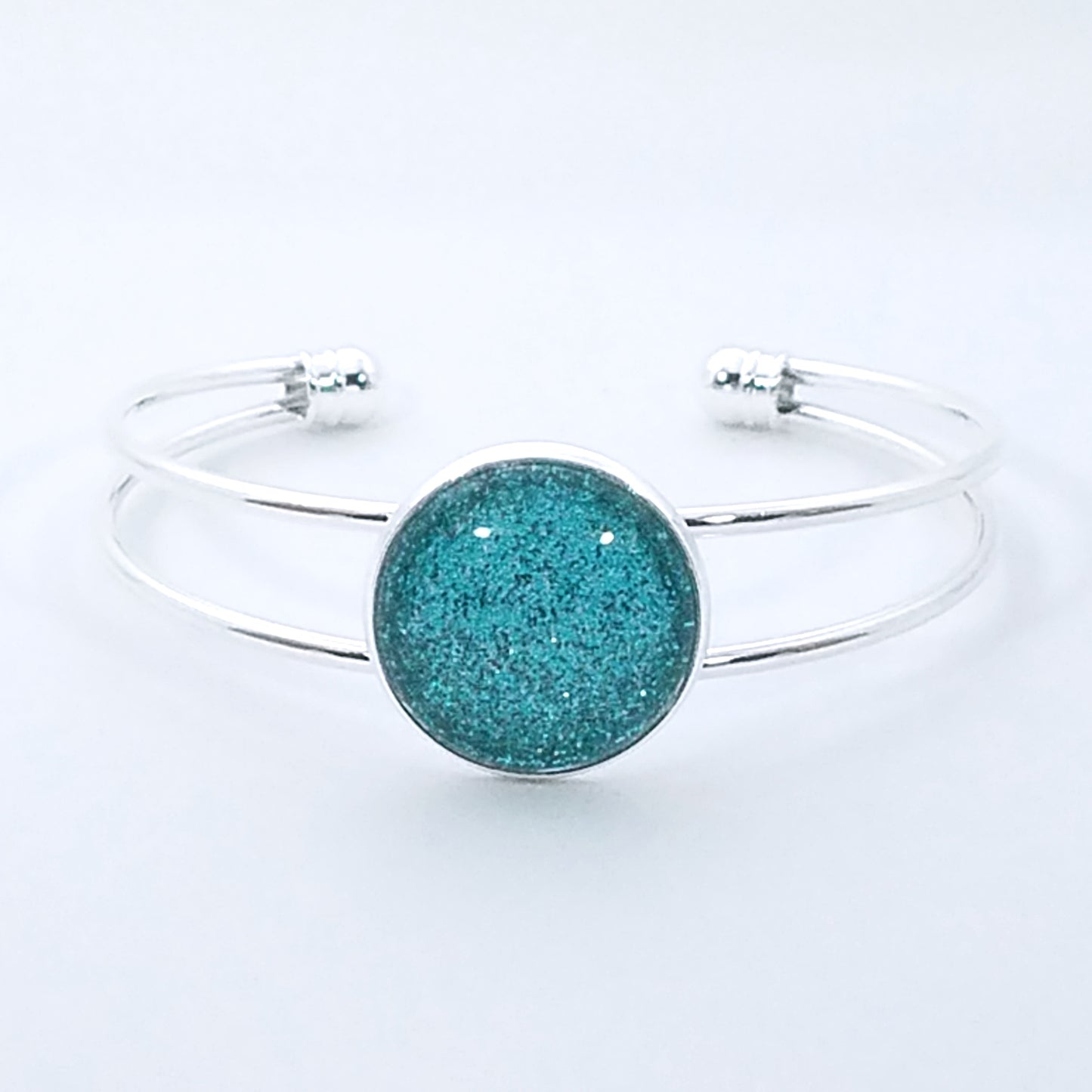 Shimmer Teal - Bangle Bracelet