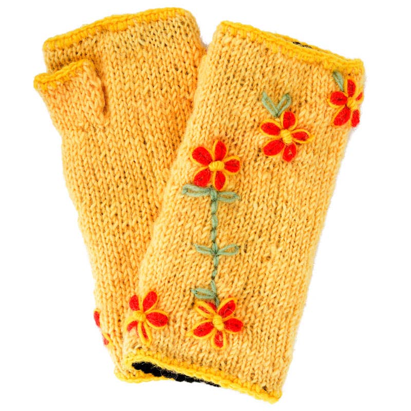 Flower Knit Hand Warmers