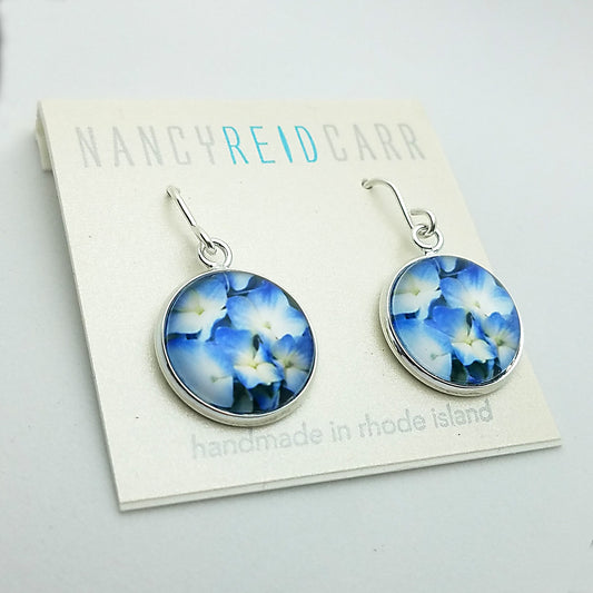 Blue Hydrangea - Drop Earrings