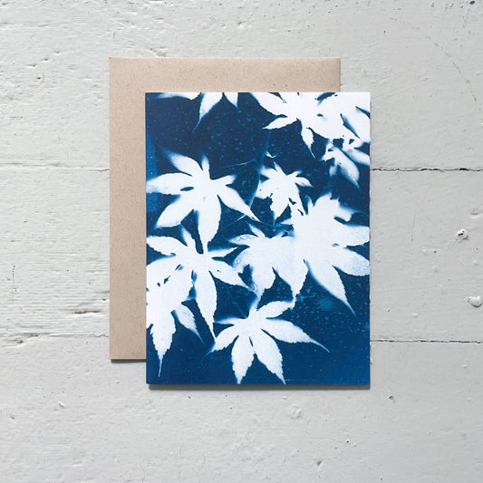 Atwater Designs - Japanese Maple Cyanotype Blank Card