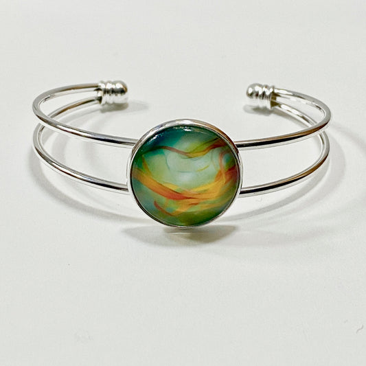 New!  Bangle Bracelet - Yellow Blue