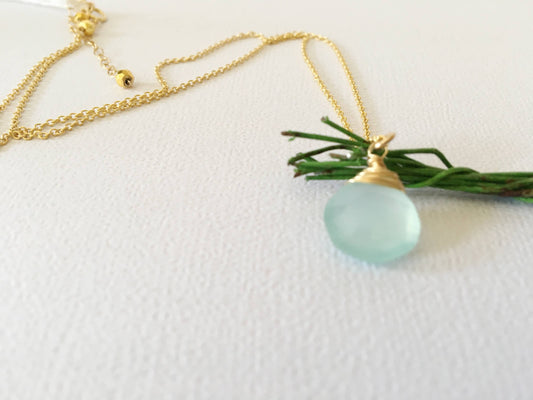 14ktGF  Seafoam Chalcedony Necklace