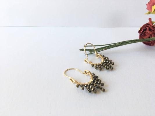 14ktGF Pyrite E Horse Shoe Earrings