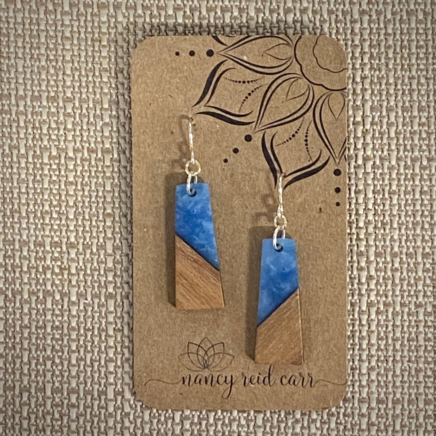 Modern Boho Collection - Trapezoid Drop Earrings Wood/Resin - 4 colors