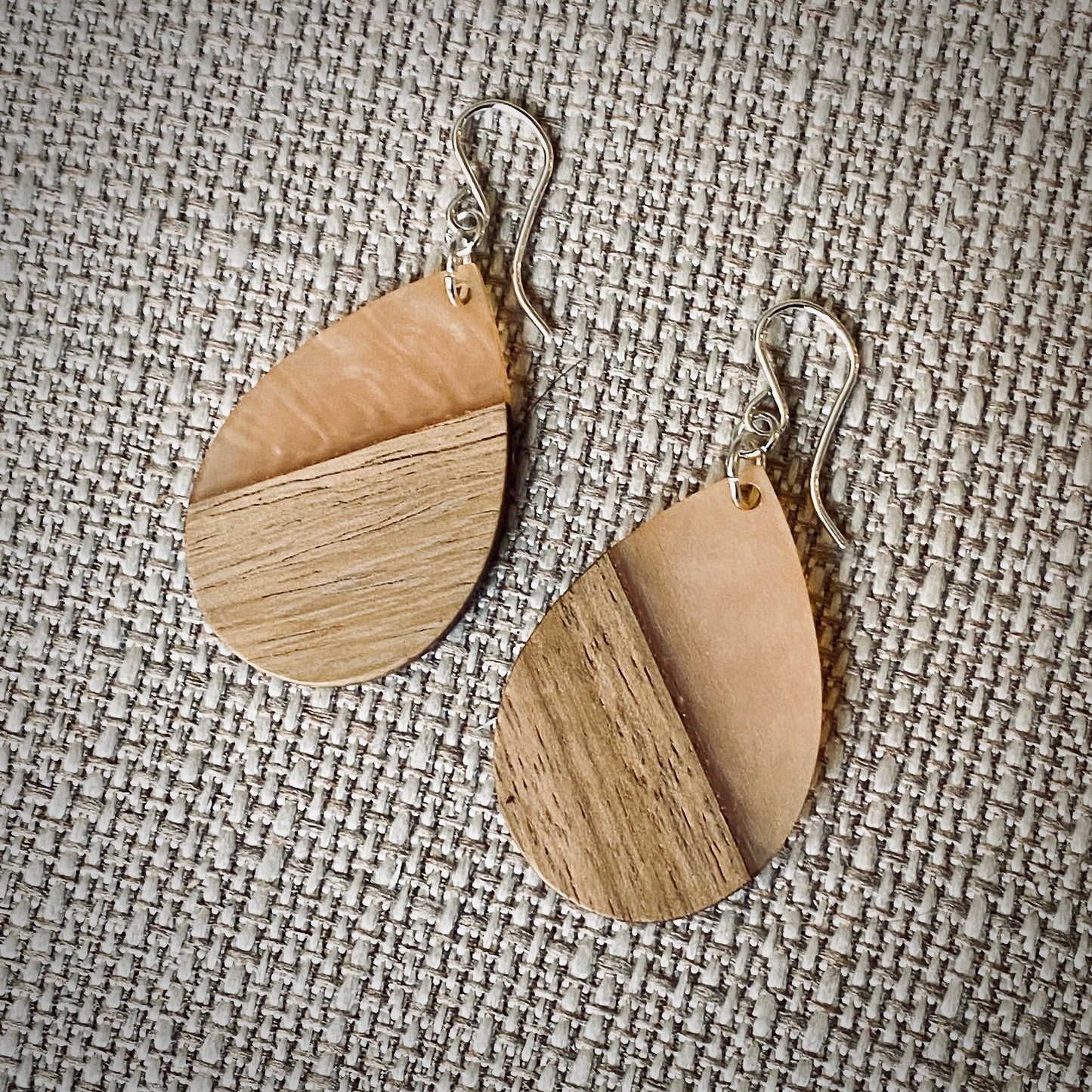 Modern Boho - Teardrop - Wood & Resin Drop Earrings