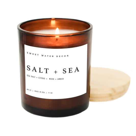 Salt and Sea 11 oz Soy Candle - Home Decor & Gifts