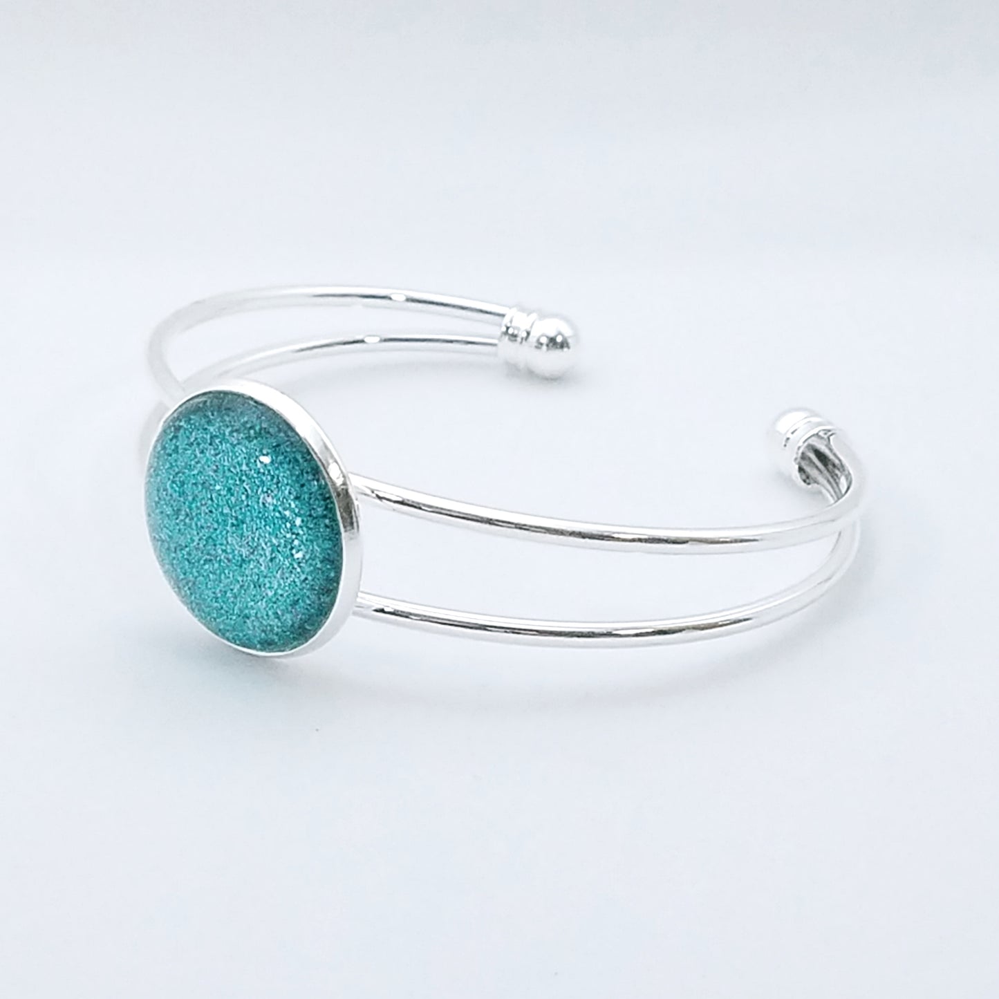 Shimmer Teal - Bangle Bracelet