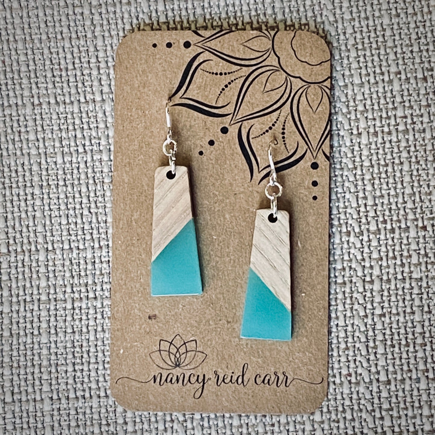 Modern Boho Collection - Trapezoid Drop Earrings Wood/Resin - 4 colors