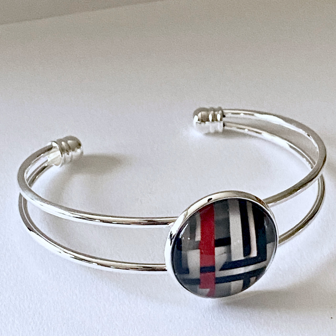 New!  Bangle Bracelet - Red White Black