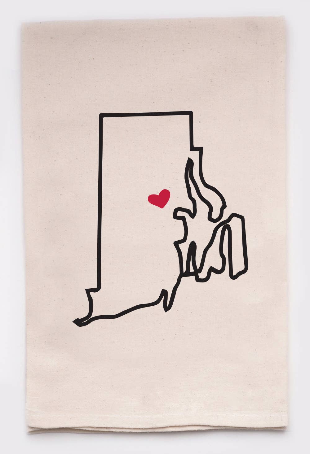 Rhode Island Love My State Kitchen Tea Towel With Heart Pin