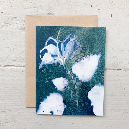 Atwater Designs - Mystery Hibiscus Cyanotype Blank Card