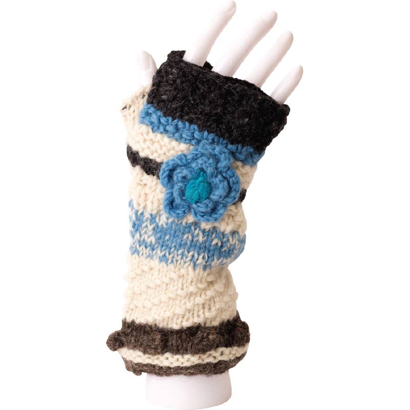 Blue Armwarmer With Flower