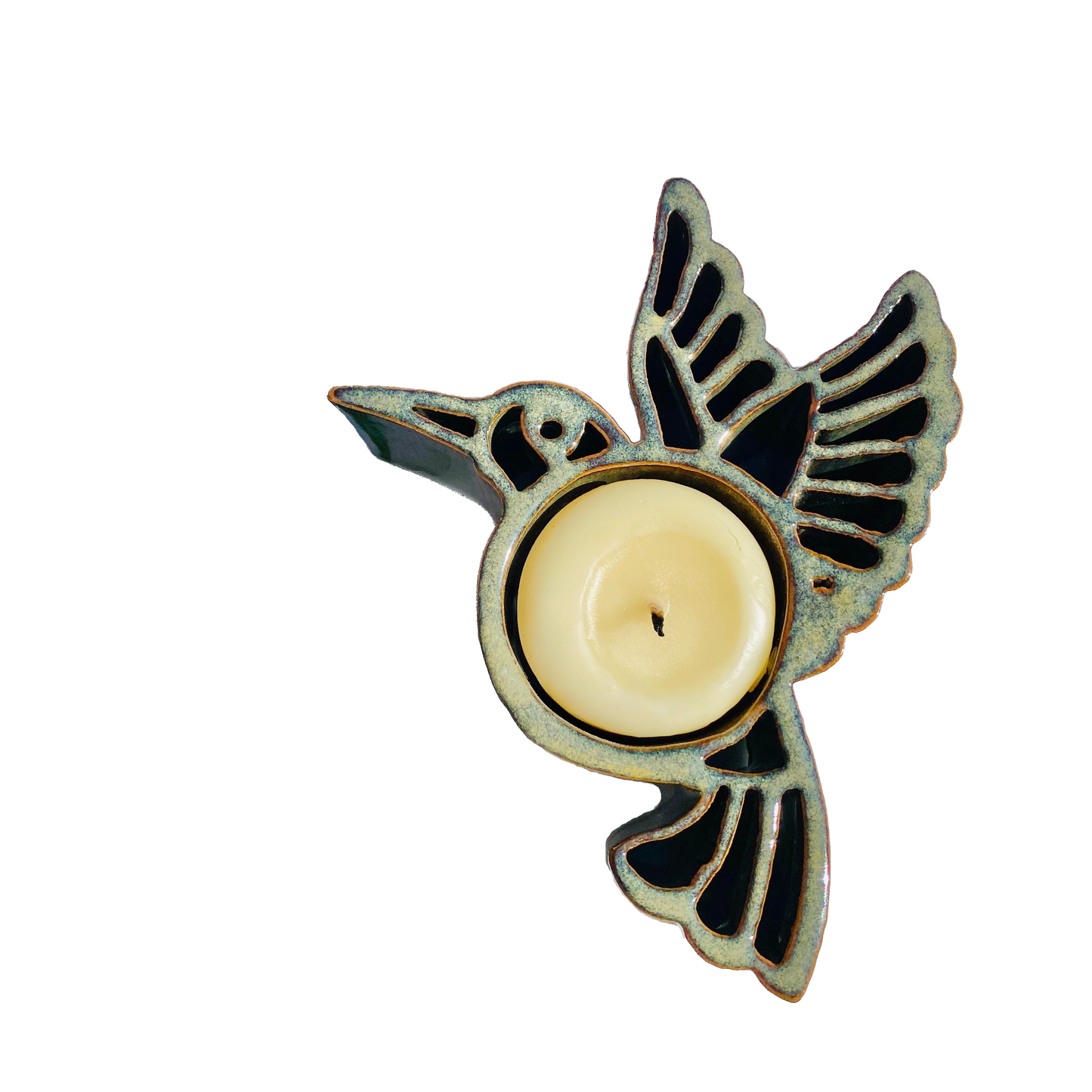 Hummingbird CandlePot - Stoneware Pottery