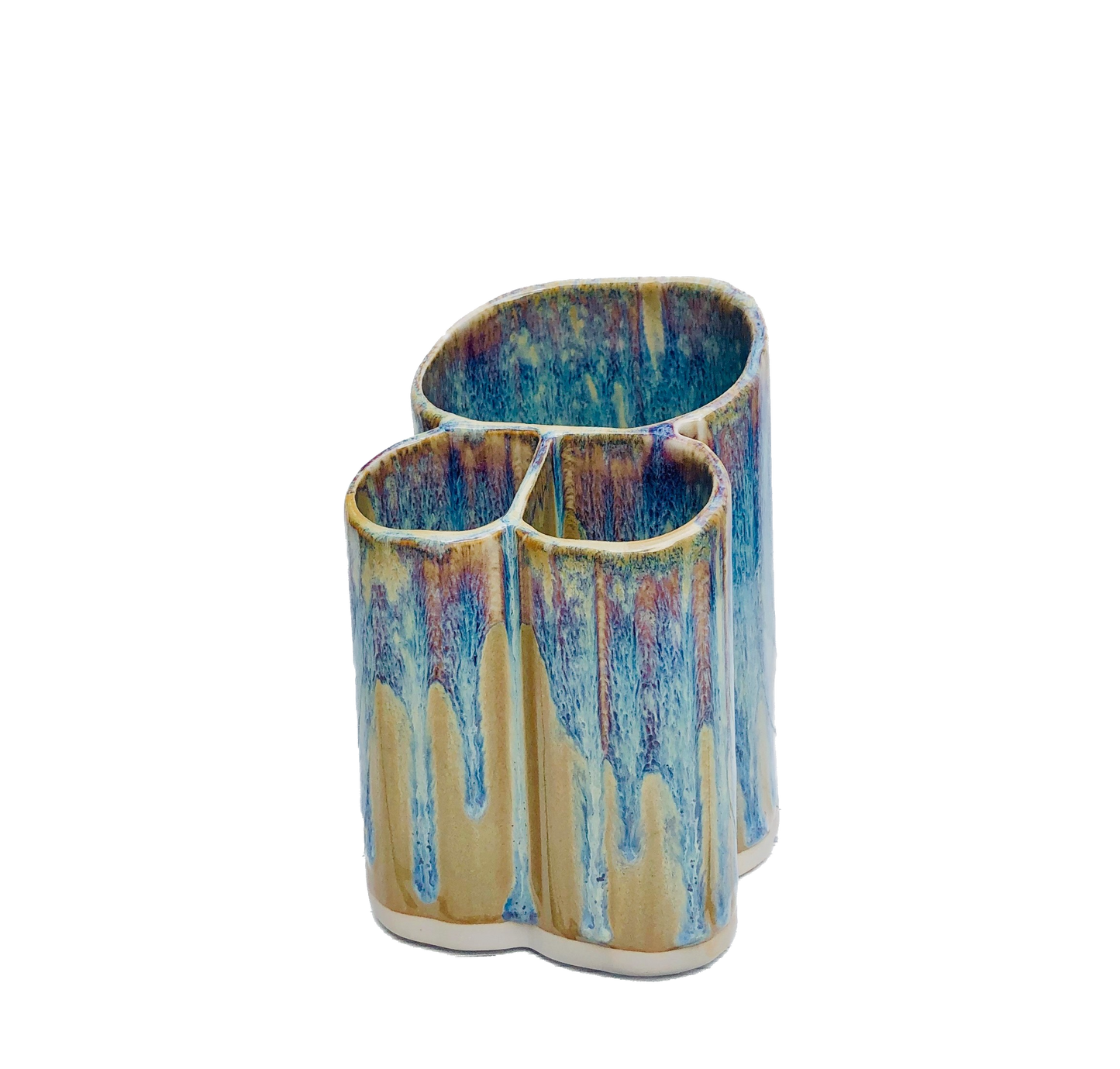 Dual Toothbrush Holder - Stoneware Pottery