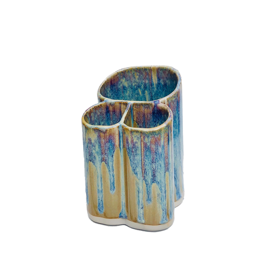 Dual Toothbrush Holder - Stoneware Pottery