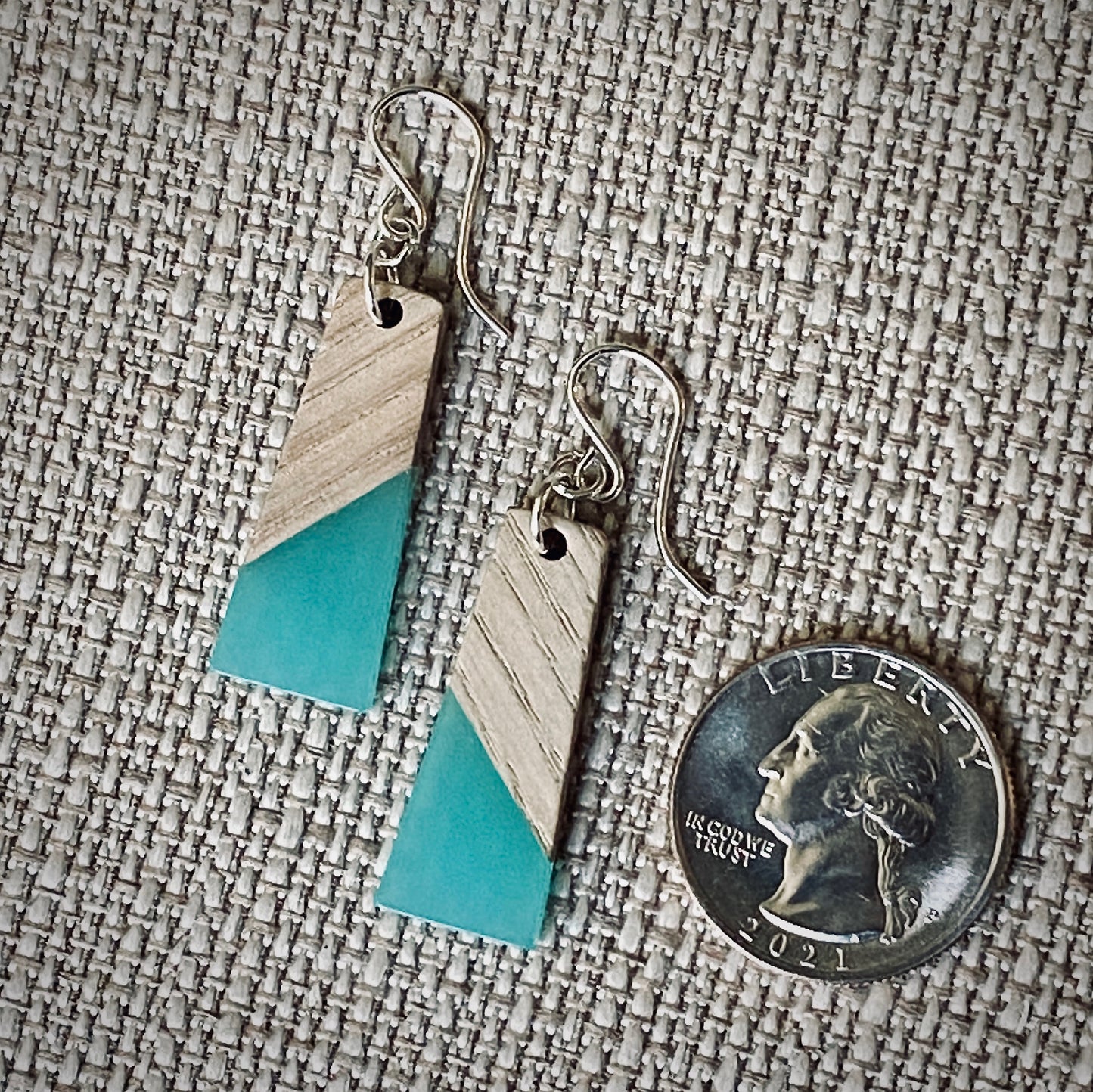 Modern Boho Collection - Trapezoid Drop Earrings Wood/Resin - 4 colors