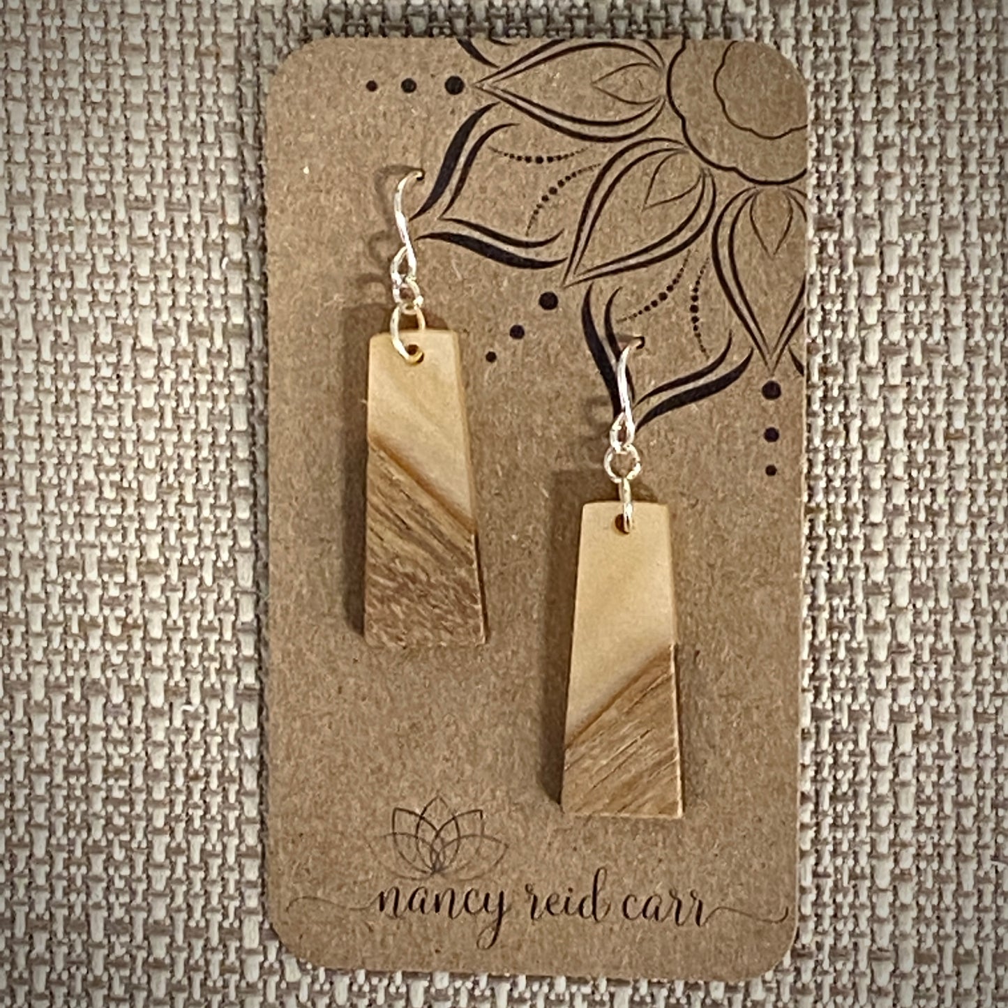 Modern Boho Collection - Trapezoid Drop Earrings Wood/Resin - 4 colors