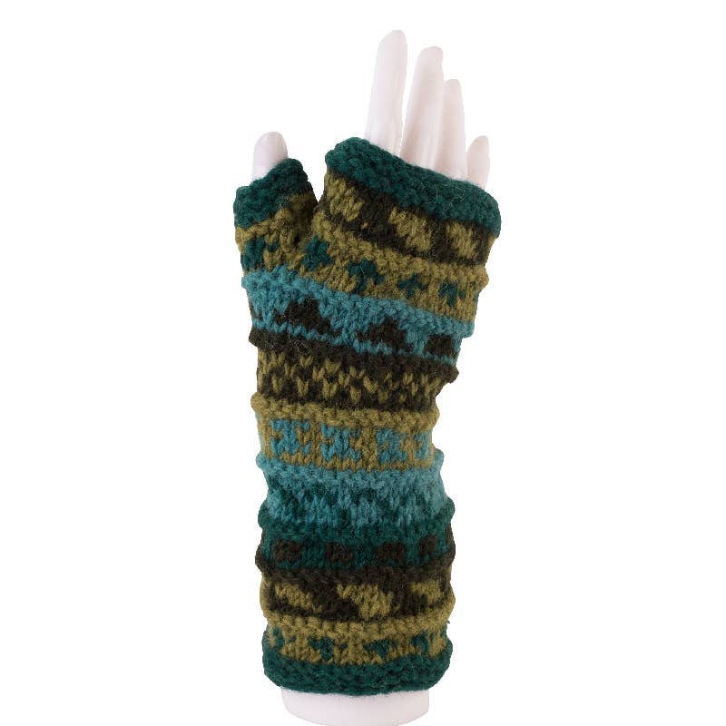 Striped Fingerless Gloves