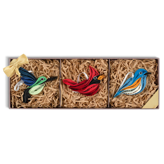 Quilled Bird Ornaments Box Set