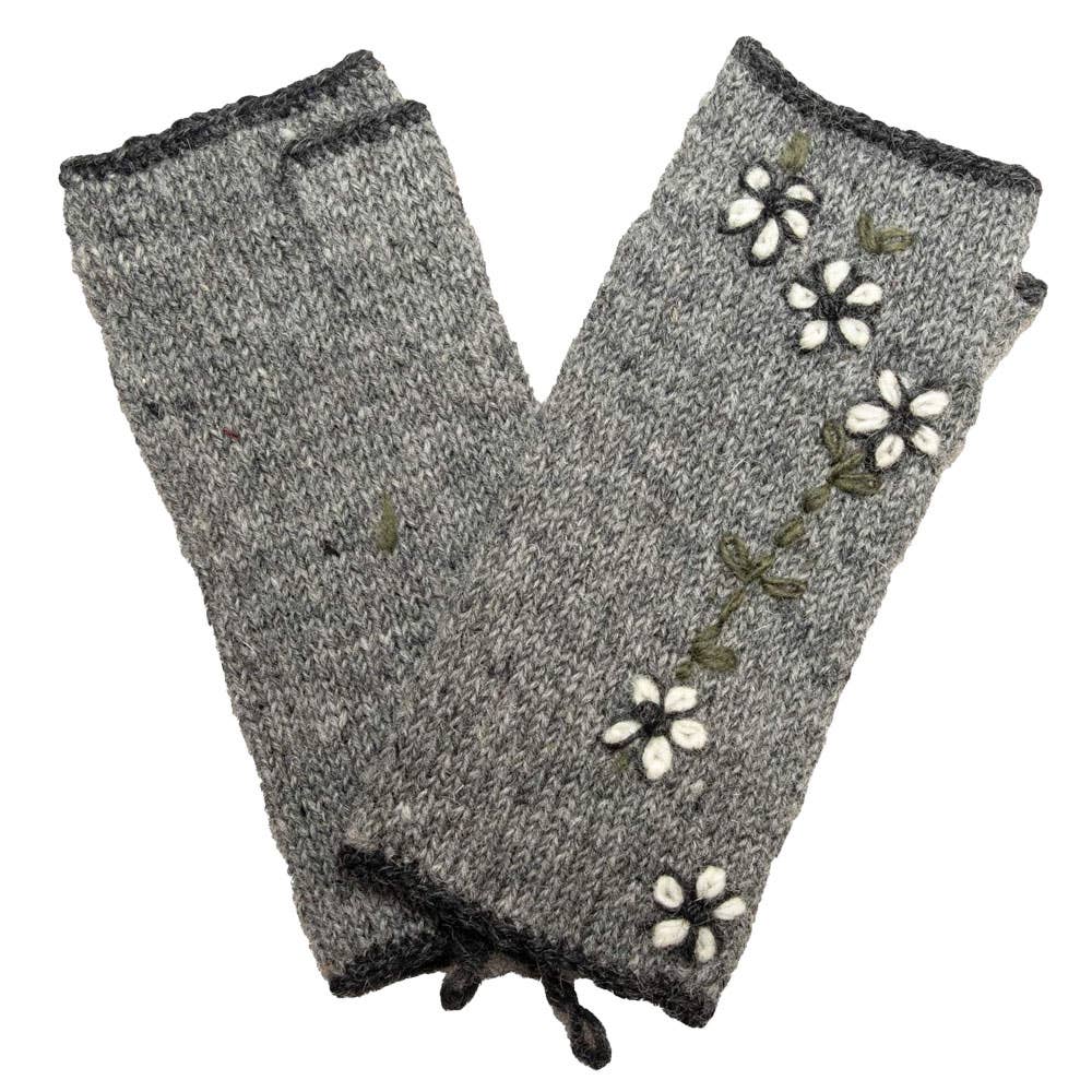 Flower Knit Hand Warmers