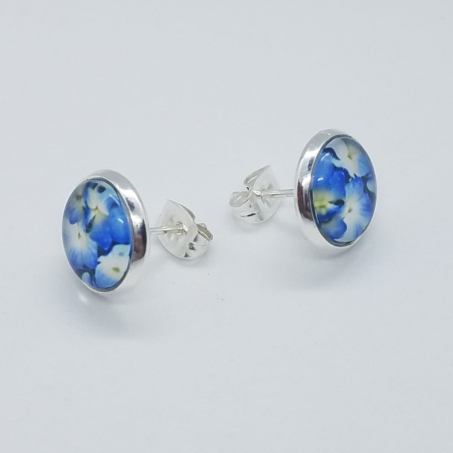 Blue Hydrangea -  Post Earring