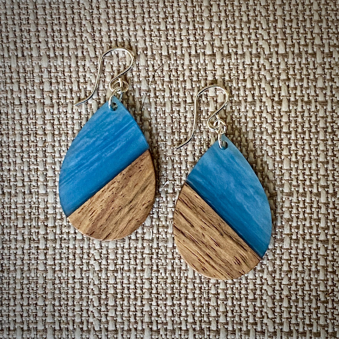 Modern Boho - Teardrop - Wood & Resin Drop Earrings