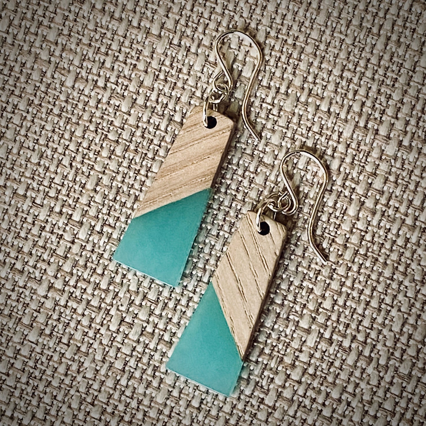 Modern Boho Collection - Trapezoid Drop Earrings Wood/Resin - 4 colors