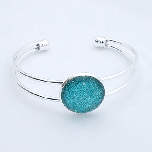 Shimmer Teal - Bangle Bracelet