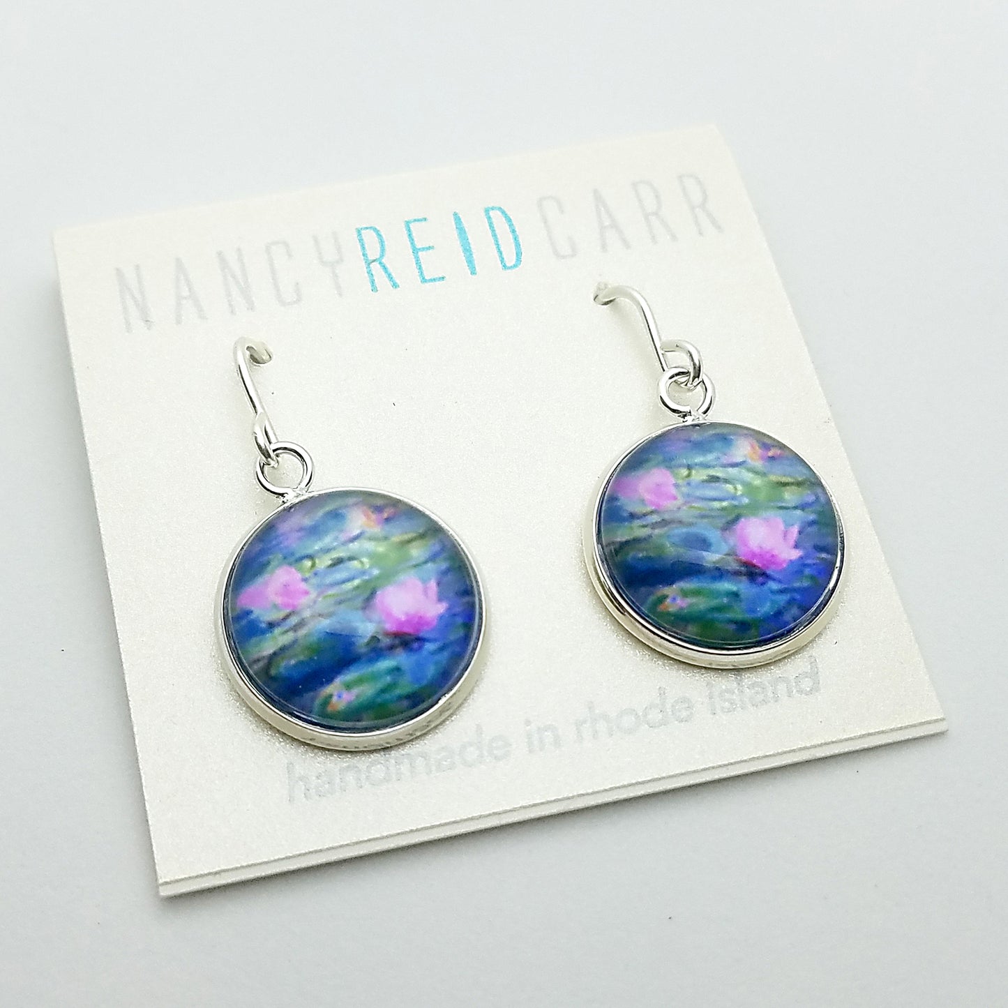 Monet Pink Lily - Drop Earrings