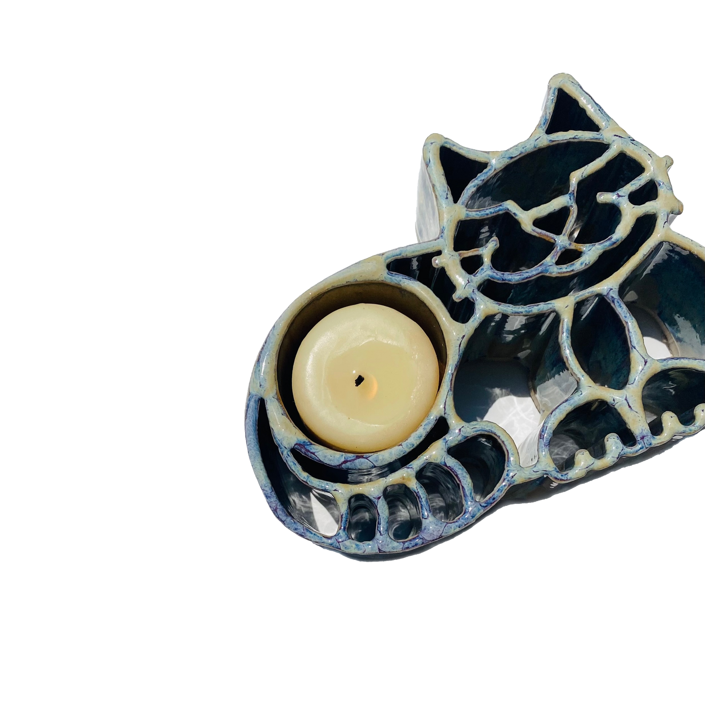 Cat CandlePot - Stoneware Pottery