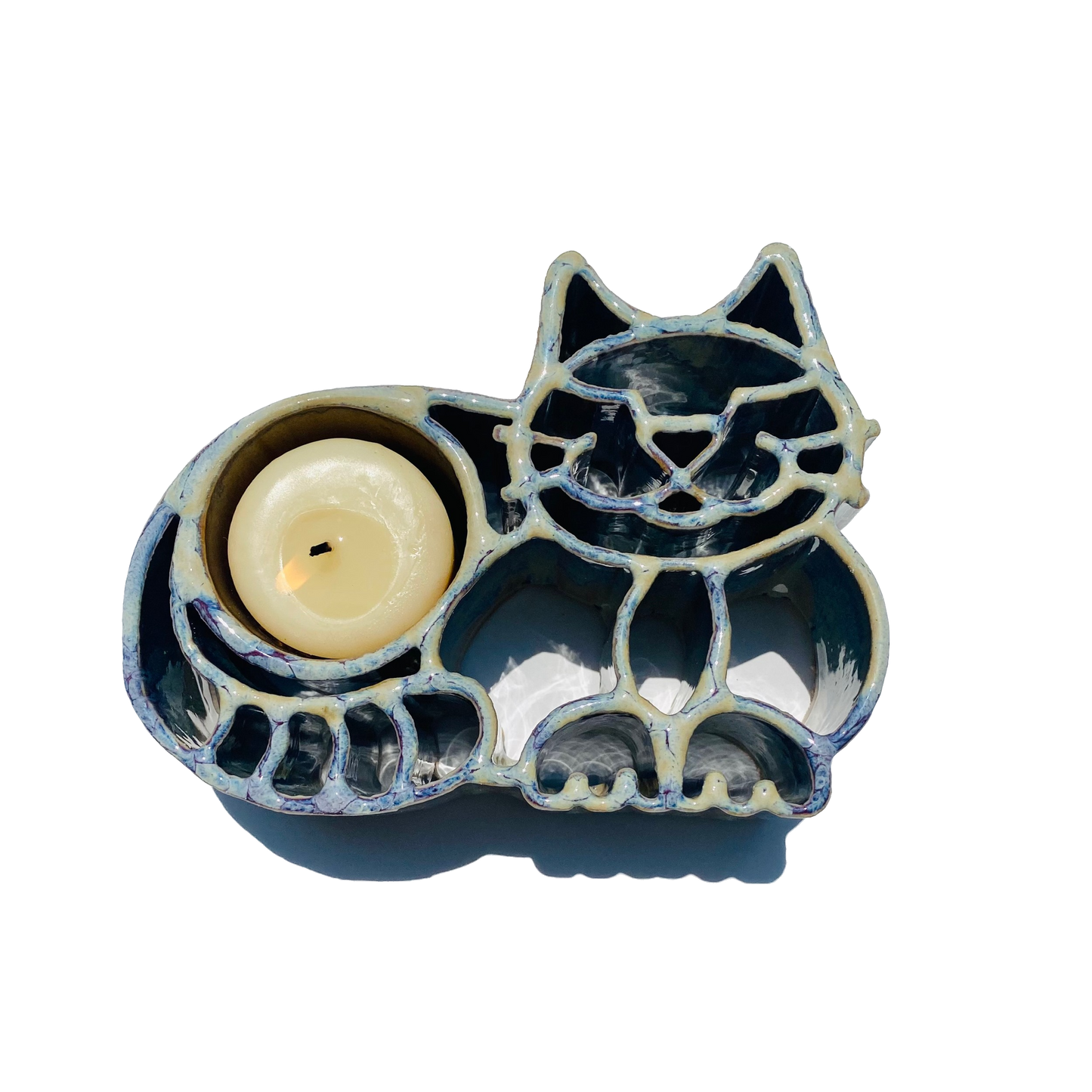 Cat CandlePot - Stoneware Pottery