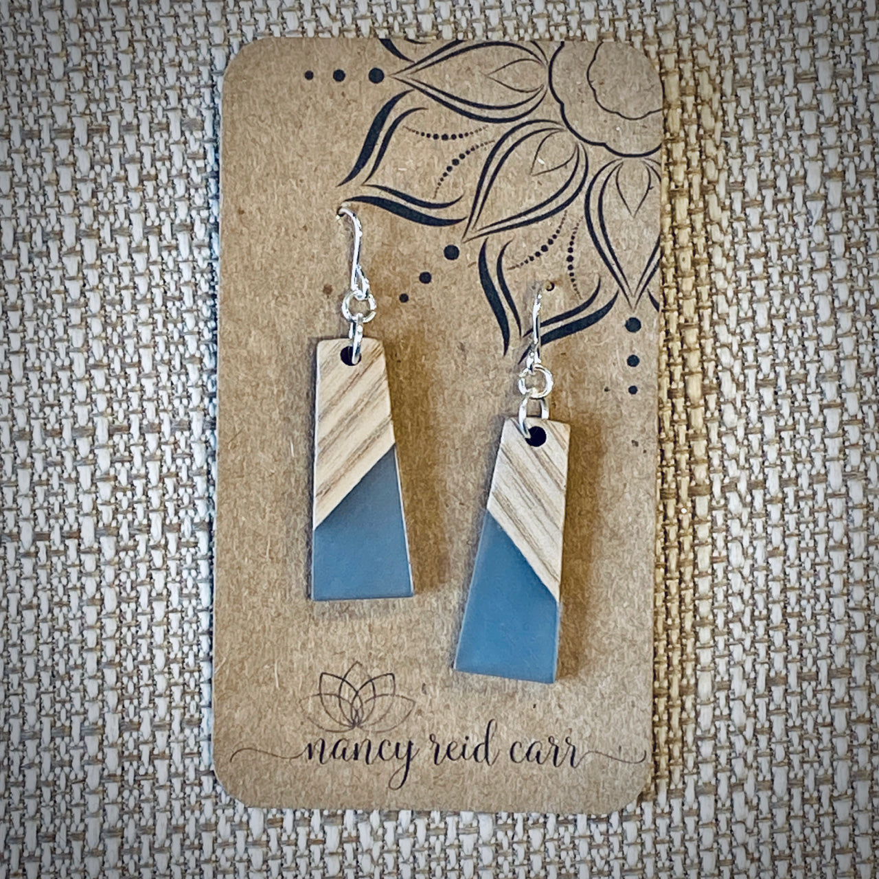 Modern Boho Collection - Trapezoid Drop Earrings Wood/Resin - 4 colors