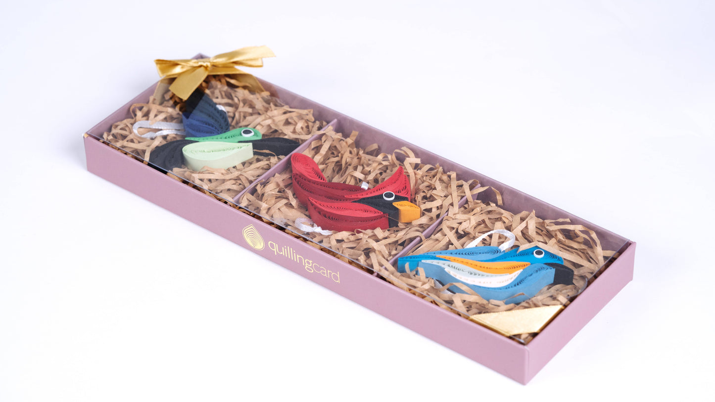 Quilled Bird Ornaments Box Set